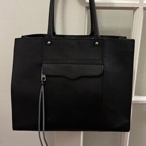 Rebecca Minkoff plain structured black leather shoulder bag